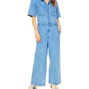 Levis SHORT-SLEEVE HERITAGE Blue Denim JUMPSUIT Coveralls Boiler Suit Levi Large